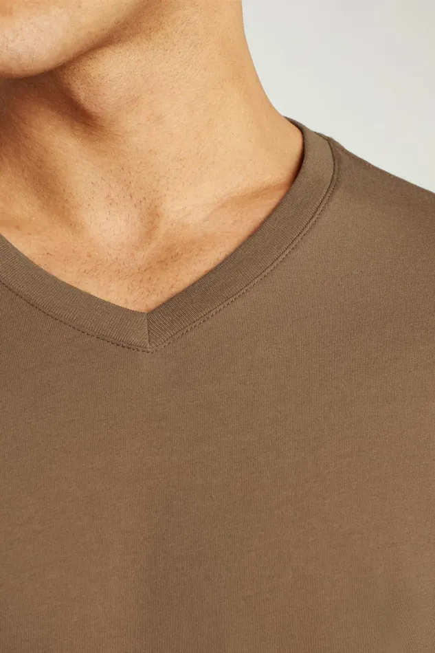 Men Organic Cotton VNeck Tee Milk Chocolate Bonobos Short Sleeve Tees