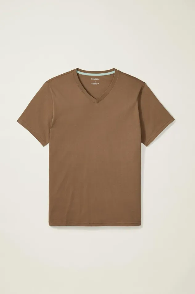 Men Organic Cotton VNeck Tee Milk Chocolate Bonobos Short Sleeve Tees