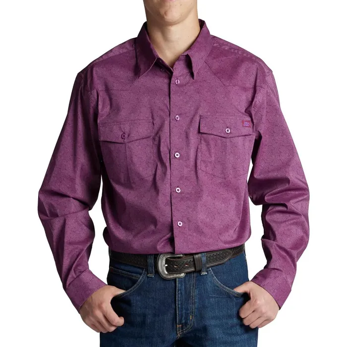 MEN Paisley Button Down Plum Paisley Justin Boots Shirts