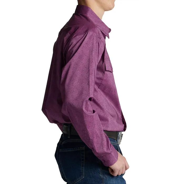 MEN Paisley Button Down Plum Paisley Justin Boots Shirts