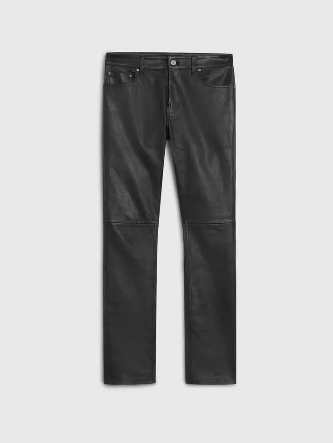 Men Pants John Varvatos THE ROCKER LEATHER PANTS Black