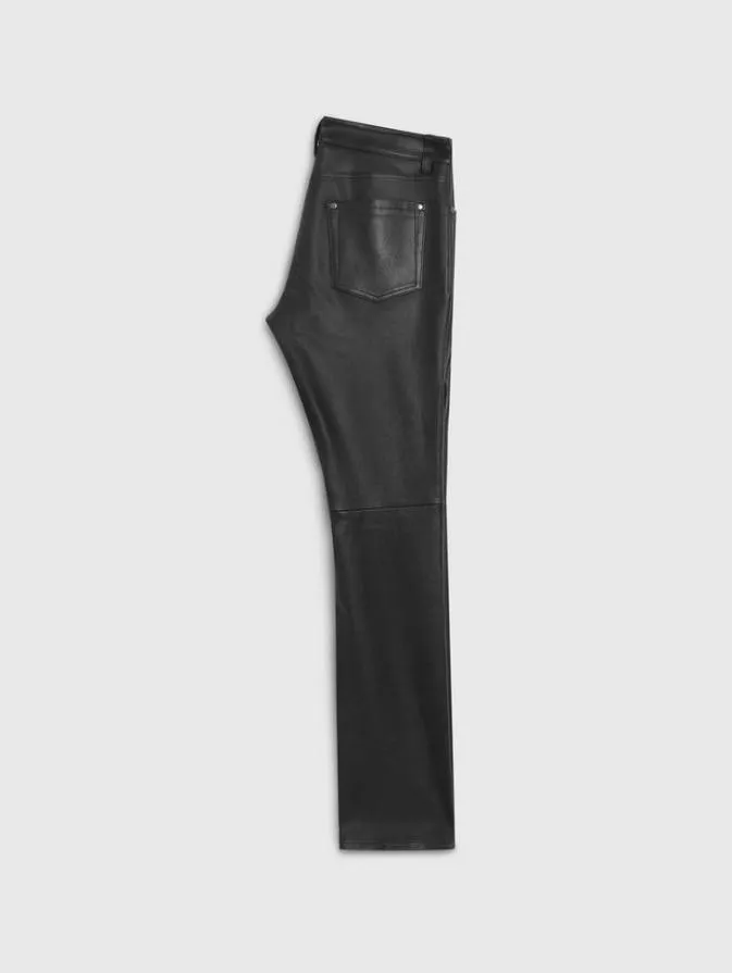 Men Pants John Varvatos THE ROCKER LEATHER PANTS Black