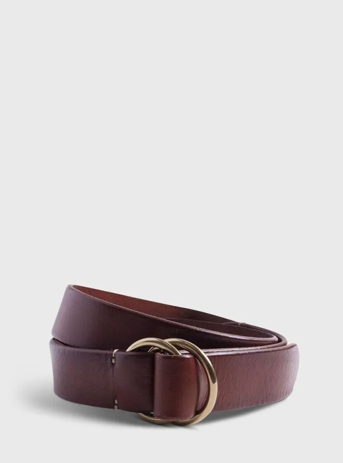 Men Paul Stuart Belts ORing Leather Belt Cognac