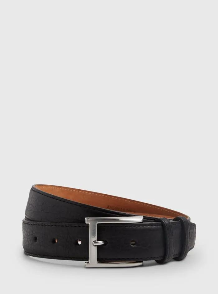 Men Paul Stuart Belts Textured Bison Belt Black