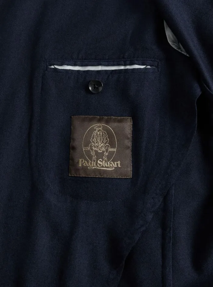 Men Paul Stuart Blazers and Jackets Wool Garment Dyed Jacket Navy