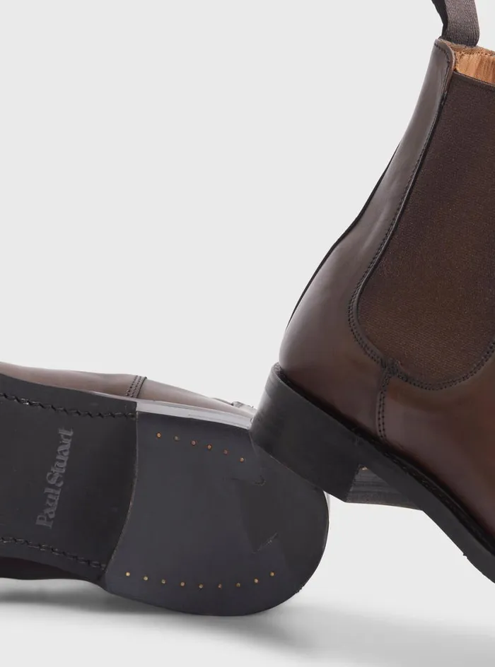Men Paul Stuart Boots Nelo Leather Chelsea Boot Brown
