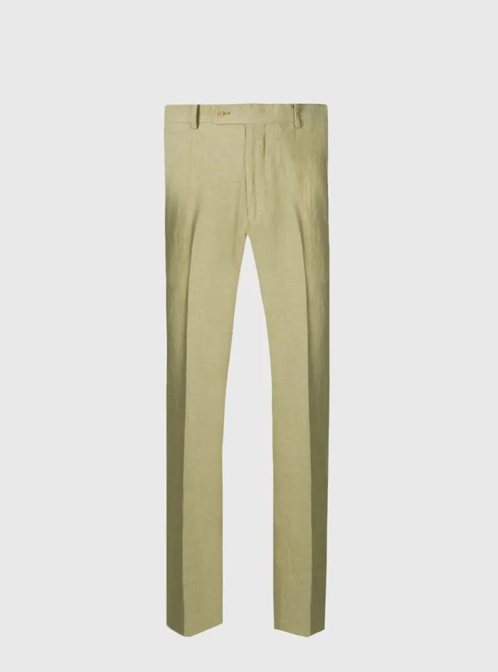 Men Paul Stuart Dress Pants Soft Linen Canvas Dress Trouser Pistachio