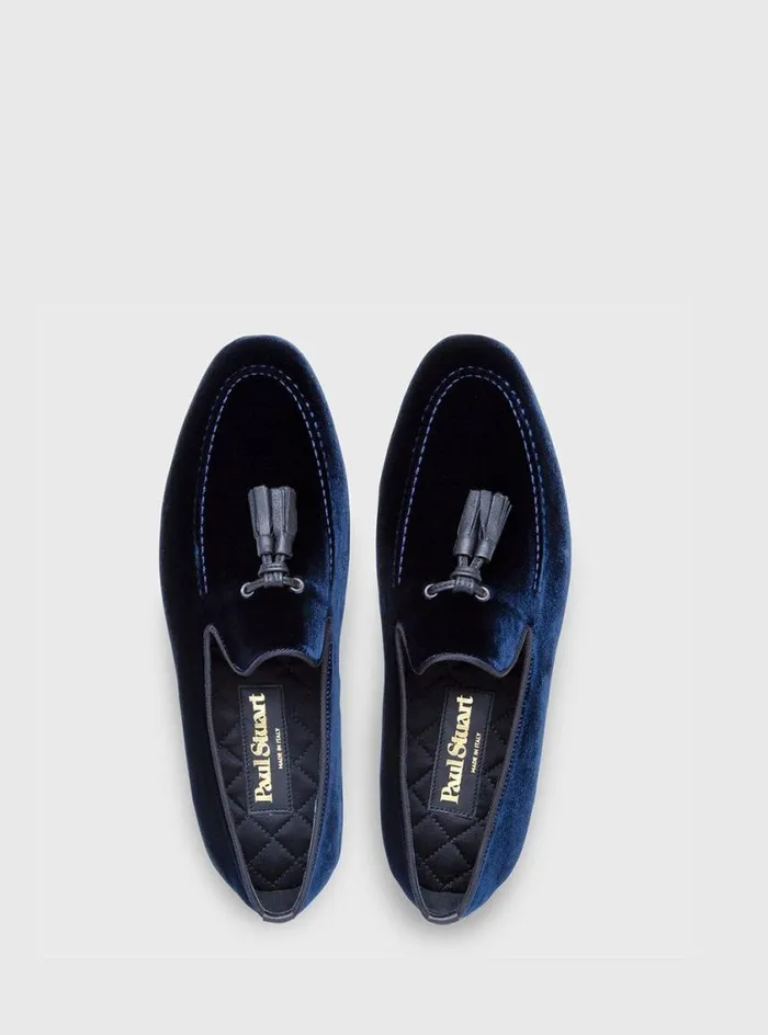 Men Paul Stuart Evening Hope Velvet SlipOn Blue Velvet Men Paul Stuart Evening Hope Velvet SlipOn Blue Velvet