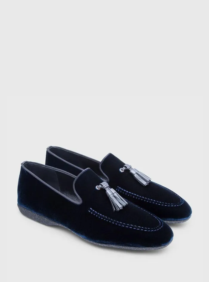 Men Paul Stuart Evening Hope Velvet SlipOn Blue Velvet Men Paul Stuart Evening Hope Velvet SlipOn Blue Velvet