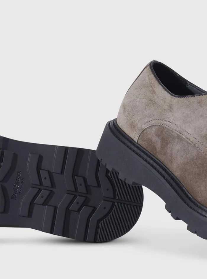 Men Paul Stuart Laceups and Oxfords Baylor Suede Lace Up Derby Taupe