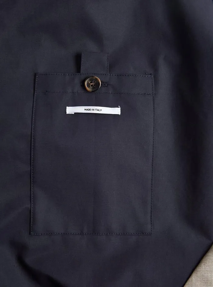 Men Paul Stuart Outerwear Tailored Fit Raincoat Navy