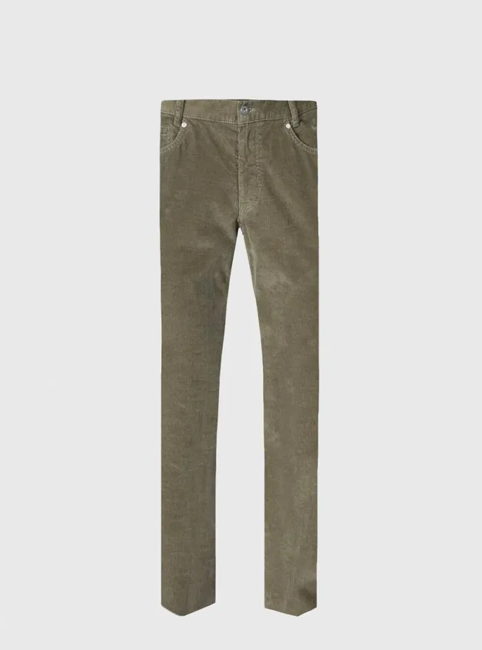 Men Paul Stuart Pants Five Pocket Corduroy Trouser Olive