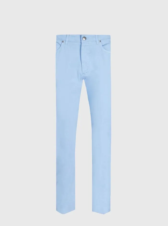 Men Paul Stuart Pants Five Pocket Gabardine Twill Pant Light Blue