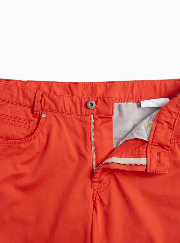 Men Paul Stuart Pants Five Pocket Satin Finish Cotton Pant Bright Red