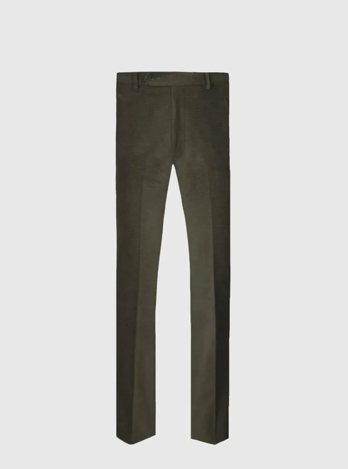 Men Paul Stuart Pants James Horizontal Corduroy Trouser Dark Olive