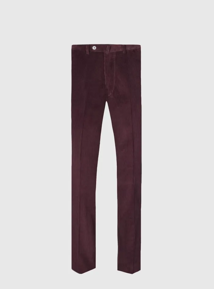 Men Paul Stuart Pants Soft Corduroy Dress Trouser Plum