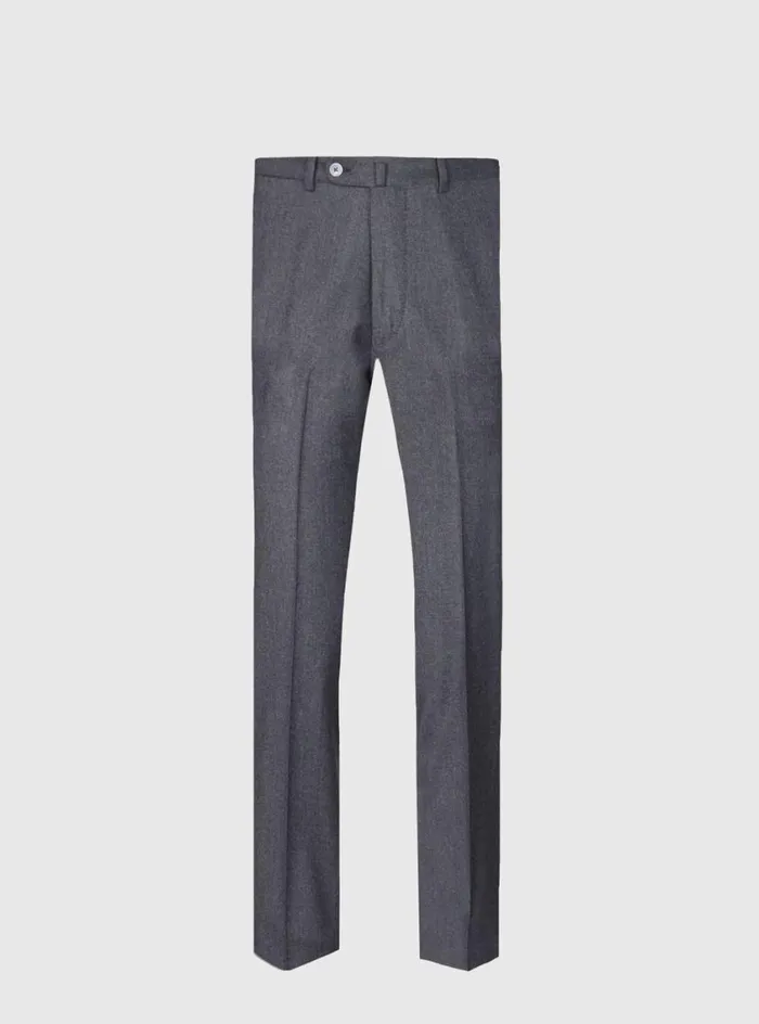 Men Paul Stuart Pants Wool and Cashmere Flannel Trousers Grey