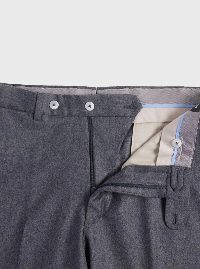 Men Paul Stuart Pants Wool and Cashmere Flannel Trousers Grey