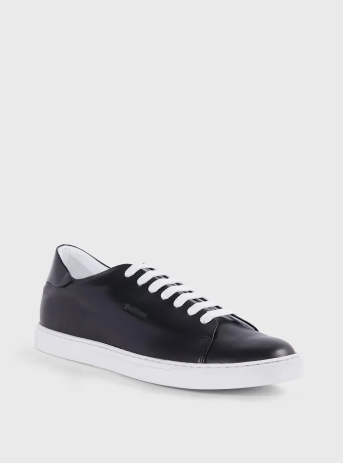 Men Paul Stuart Sneakers Homer Leather Sneaker Black