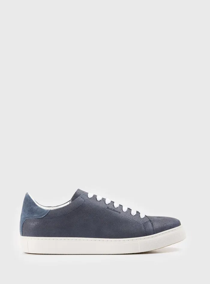 Men Paul Stuart Sneakers Pascal Leather Sneaker Navy