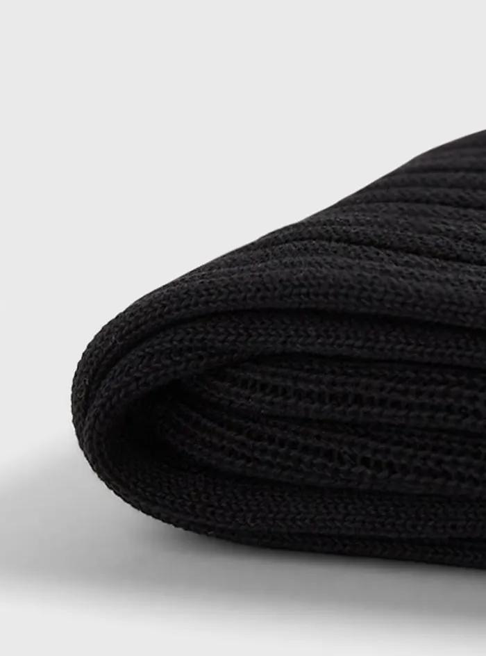 Men Paul Stuart Socks Classic Cotton Ribbed Sock Black