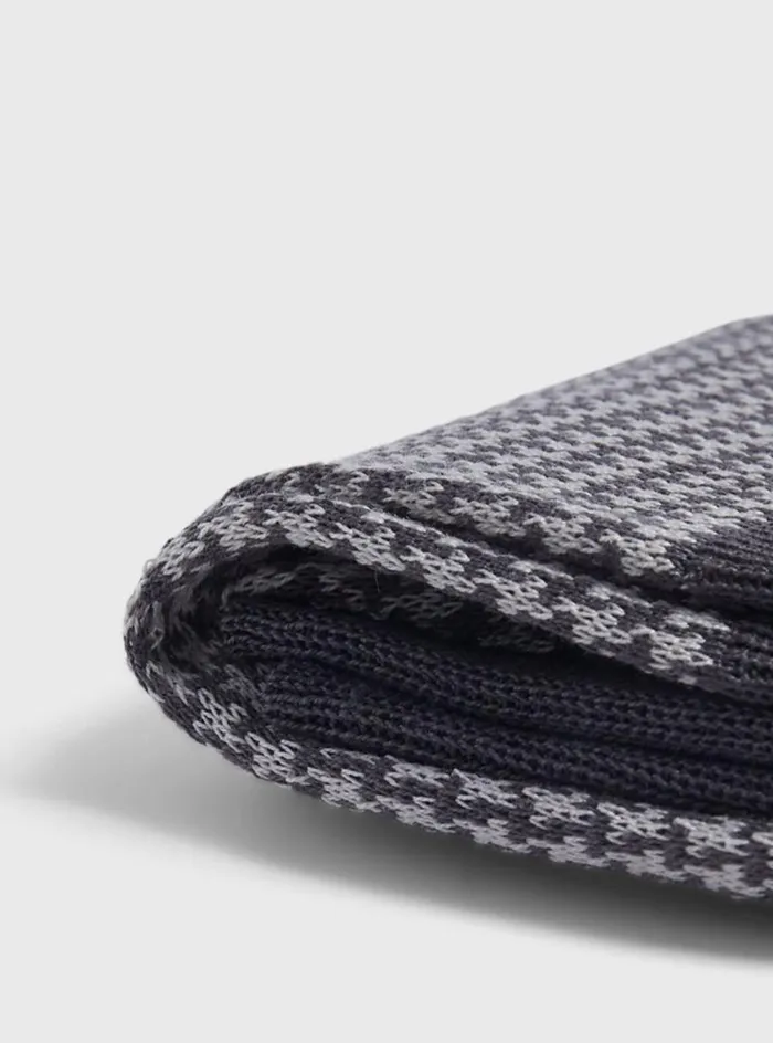 Men Paul Stuart Socks Cotton Houndstooth Sock Grey