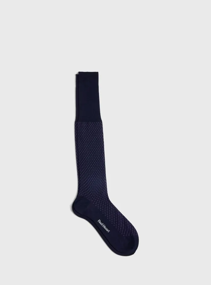 Men Paul Stuart Socks Cotton Jacquard Sock Purple