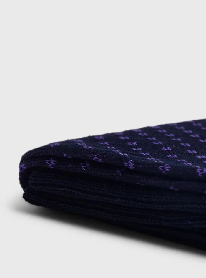 Men Paul Stuart Socks Cotton Jacquard Sock Purple