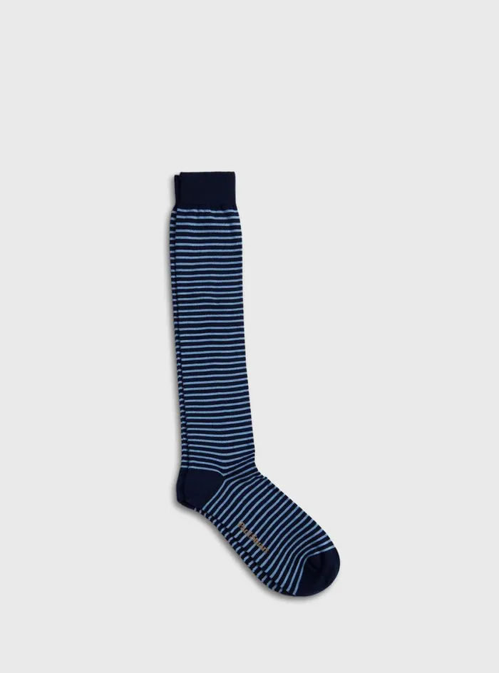 Men Paul Stuart Socks Horizontal Stripe Sock Navy