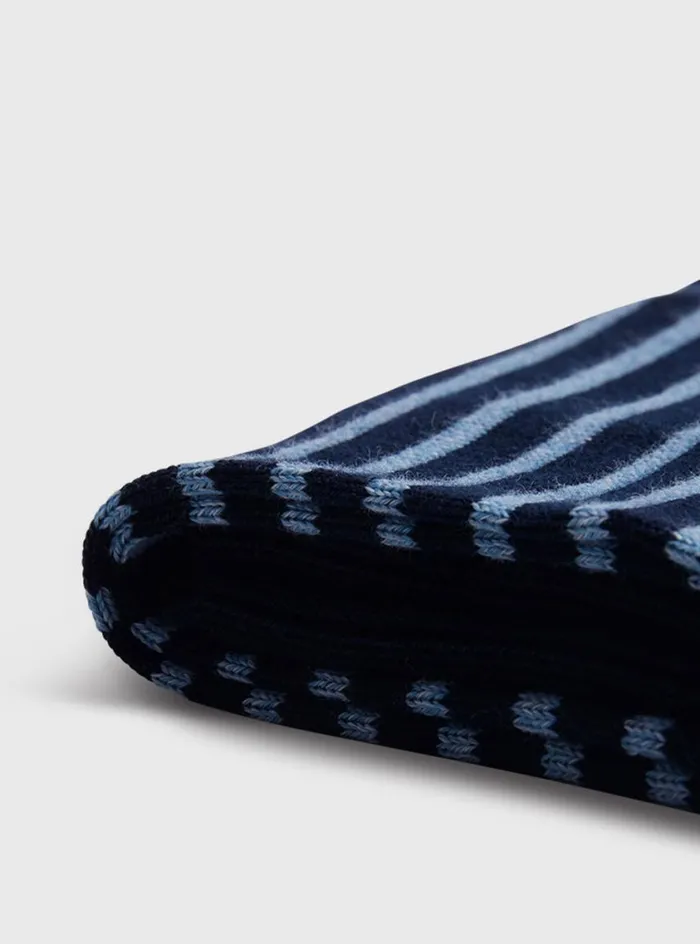 Men Paul Stuart Socks Horizontal Stripe Sock Navy