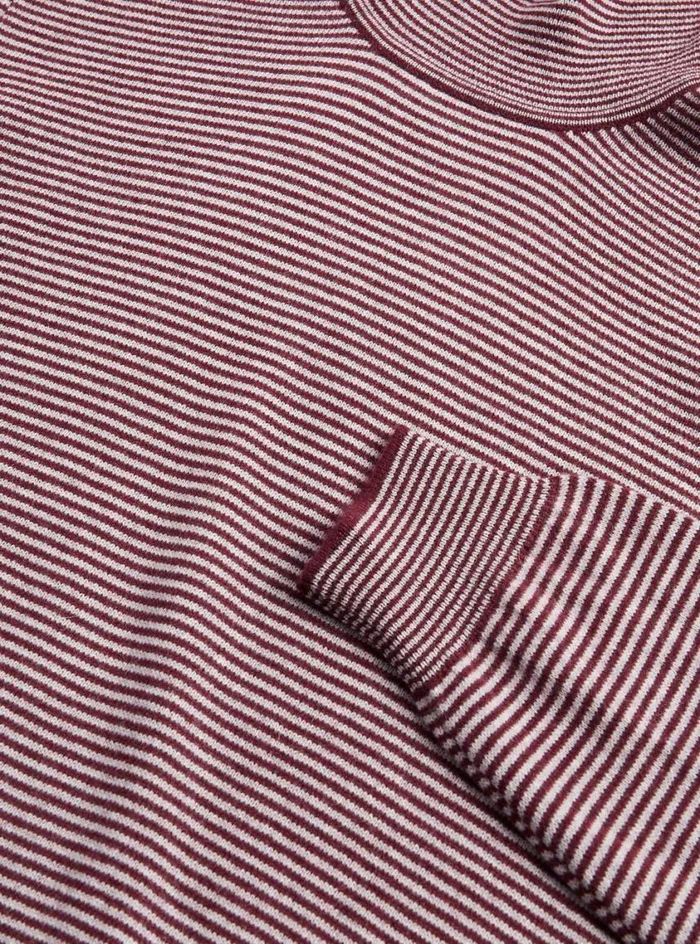 Men Paul Stuart Sweaters Cashmere Stripe Turtleneck Brown