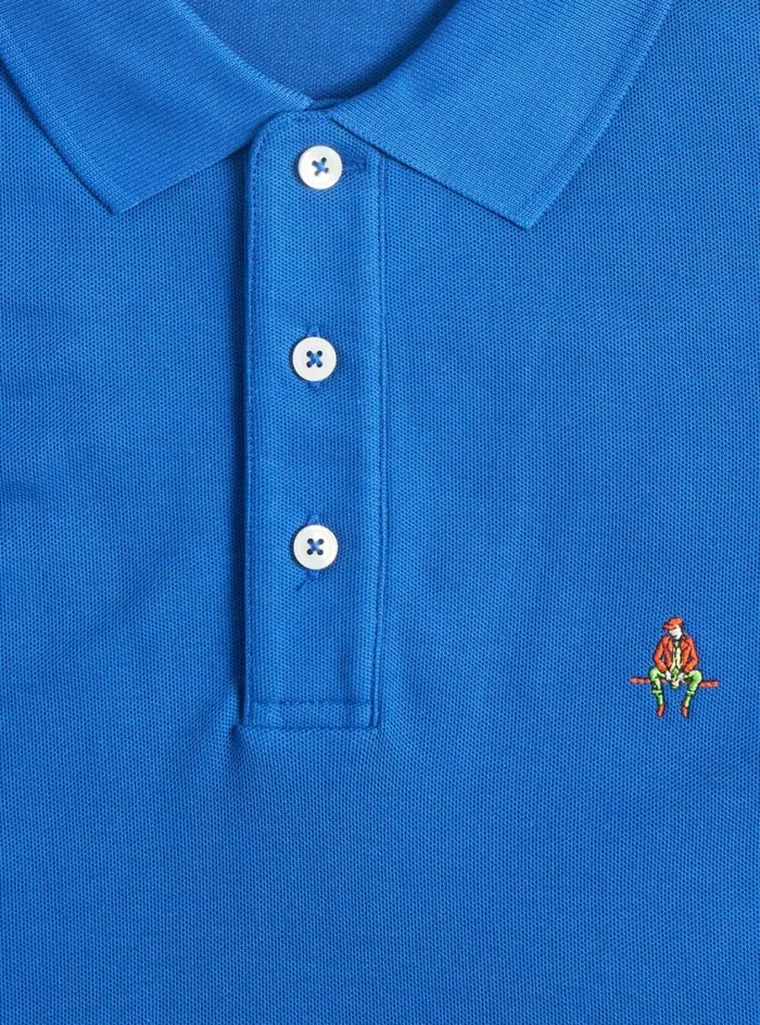 Men Paul Stuart Sweaters Cotton Piqu Logo Polo Cadet Blue