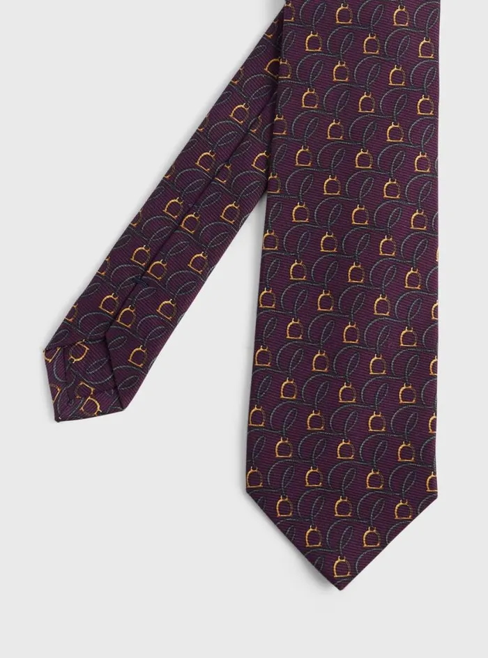 Men Paul Stuart Ties Printed Silk Belts And Bits Tie Purple