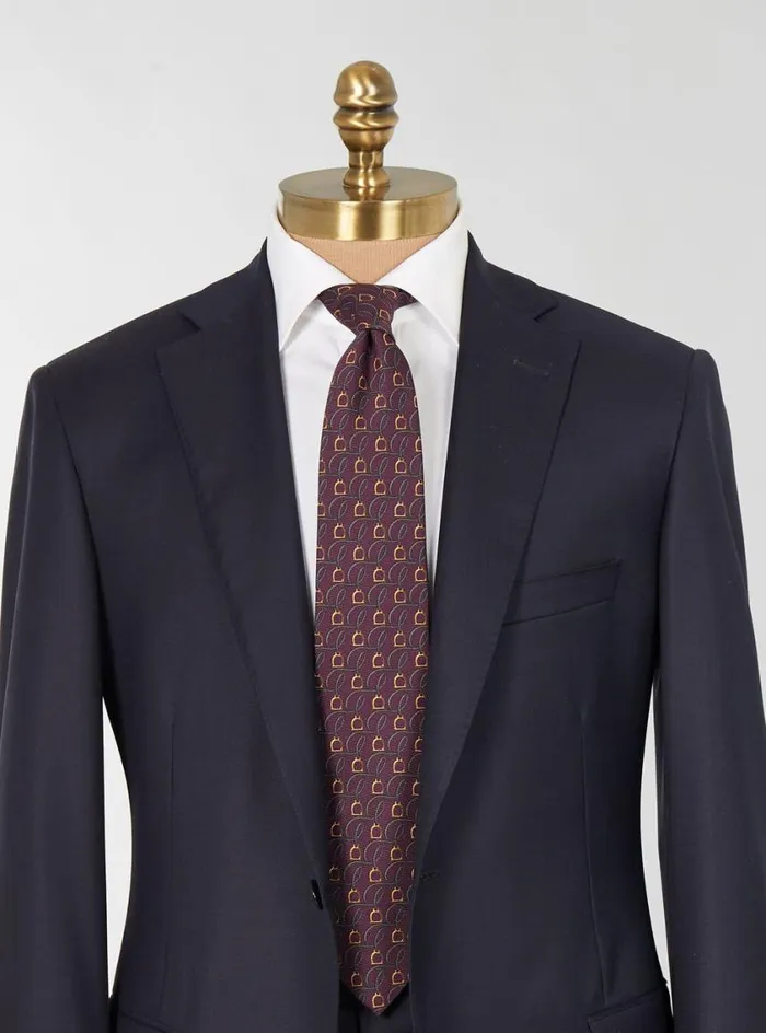 Men Paul Stuart Ties Printed Silk Belts And Bits Tie Purple