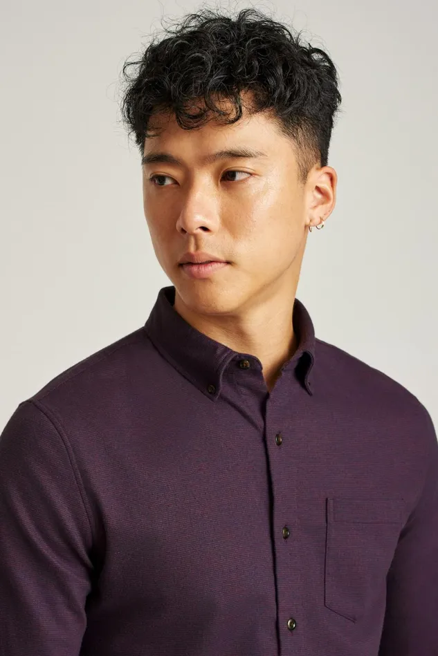Men Performance Flannel Shirt Berry Houndstooth Bonobos Casual Shirts