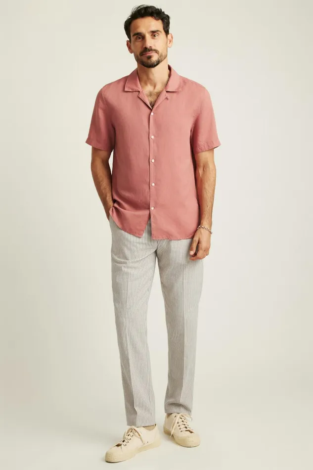 Men Riviera Cabana Shirt Withered Rose Bonobos Casual Shirts