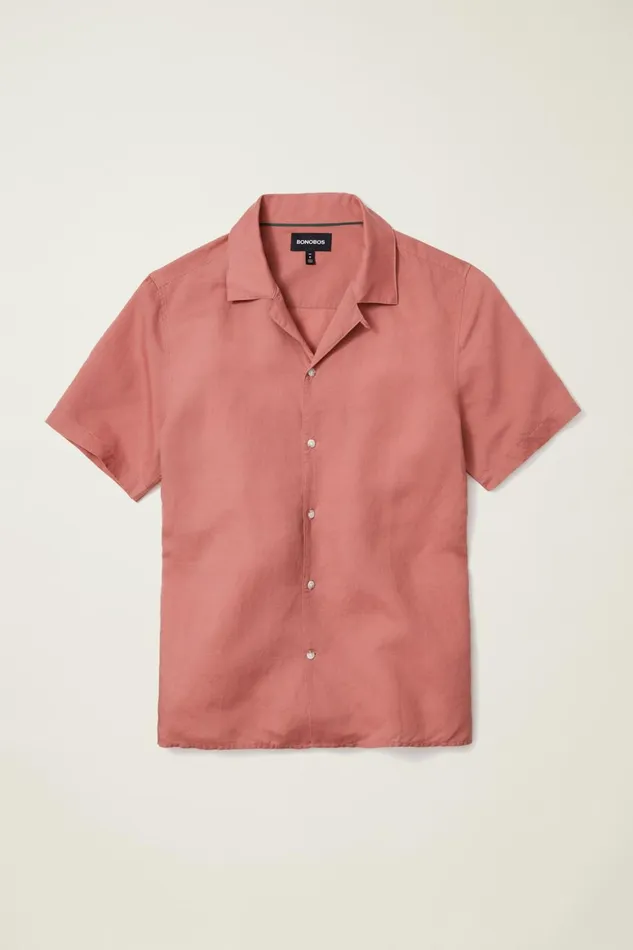 Men Riviera Cabana Shirt Withered Rose Bonobos Casual Shirts