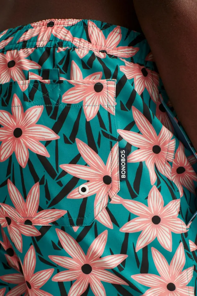 Men Riviera Recycled Swim Trunks Agave Floral Bonobos Swim Trunks