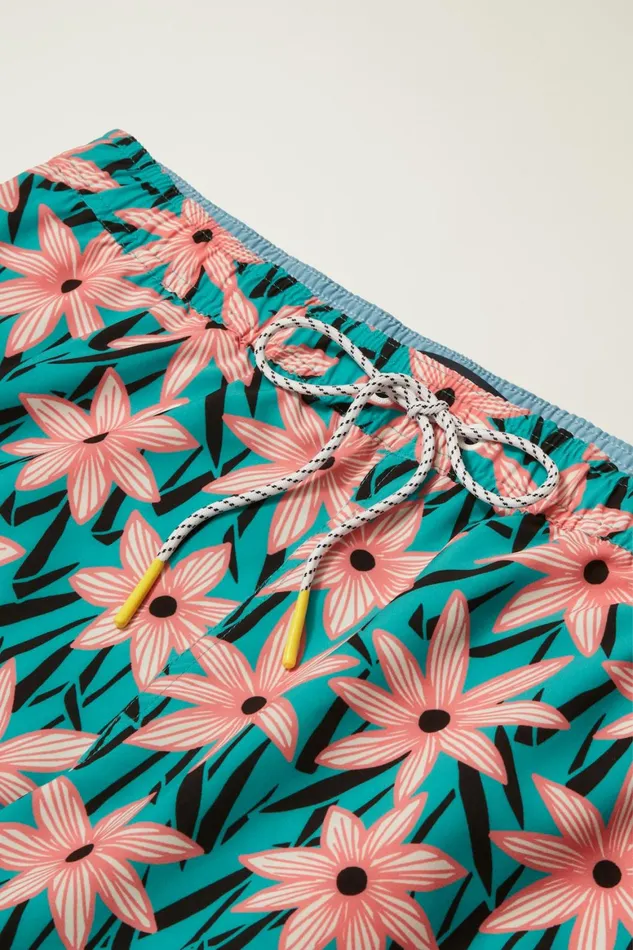 Men Riviera Recycled Swim Trunks Agave Floral Bonobos Swim Trunks