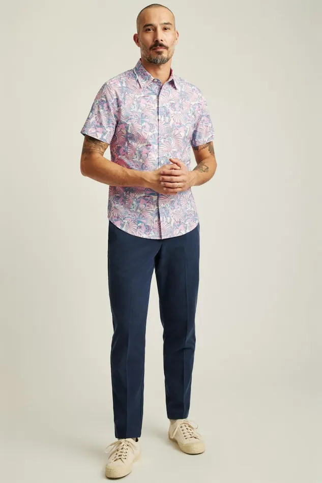 Men Riviera Short Sleeve Shirt Lavender Prowlers Bonobos Casual Shirts
