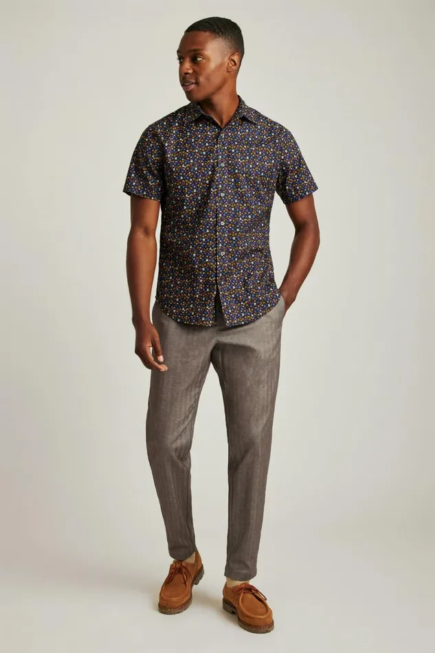 Men Riviera Short Sleeve Shirt Navy Autumn Micro Floral Bonobos Casual Shirts Men Riviera Short Sleeve Shirt Navy Autumn Micro Floral Bonobos Casual Shirts