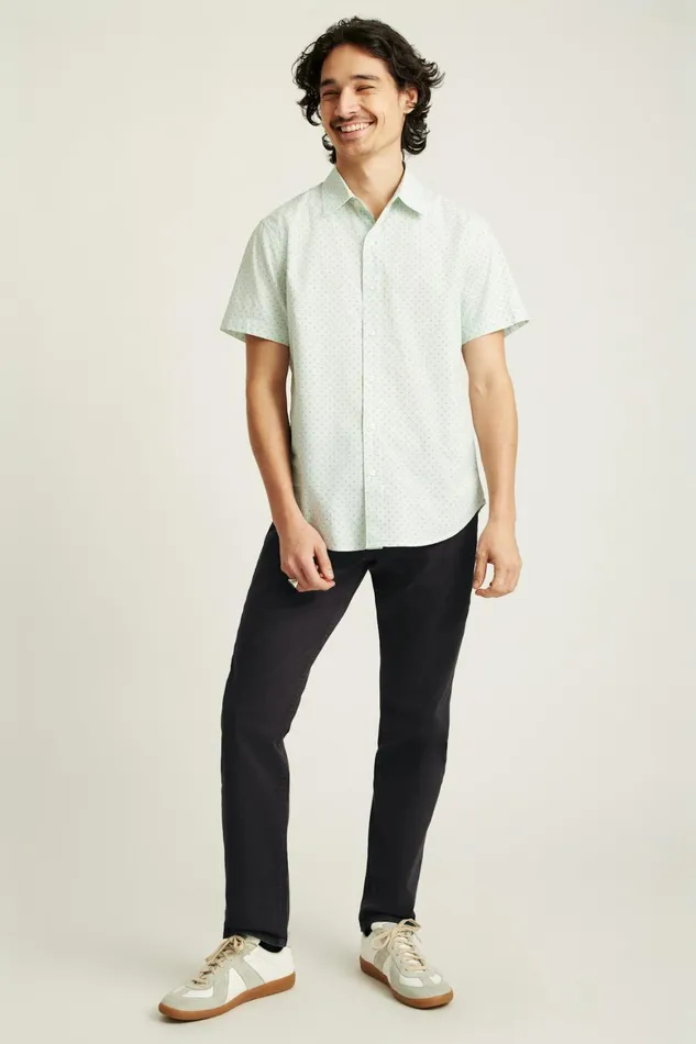 Men Riviera Short Sleeve Shirt Sage Green Dot Bonobos Casual Shirts