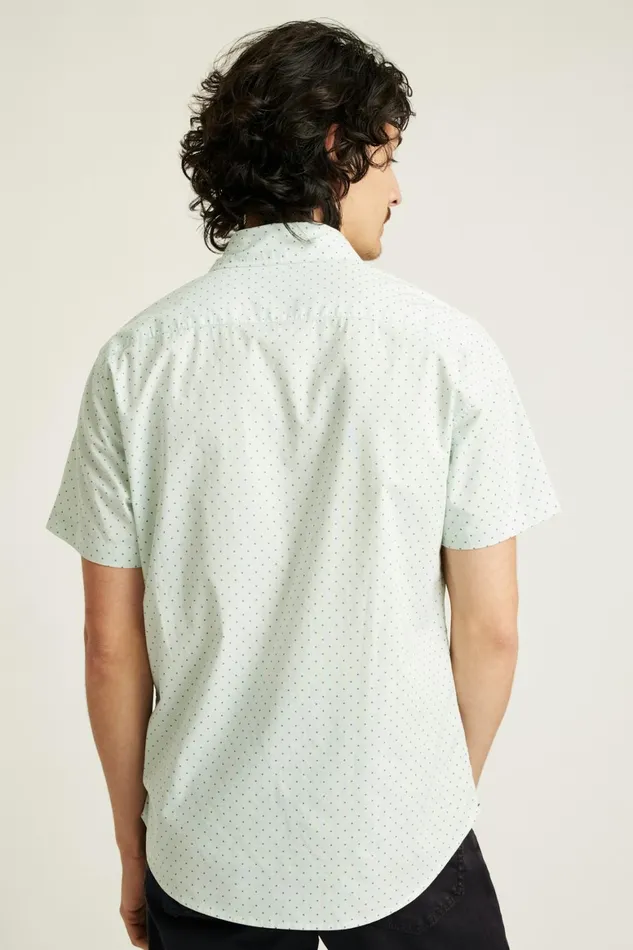 Men Riviera Short Sleeve Shirt Sage Green Dot Bonobos Casual Shirts