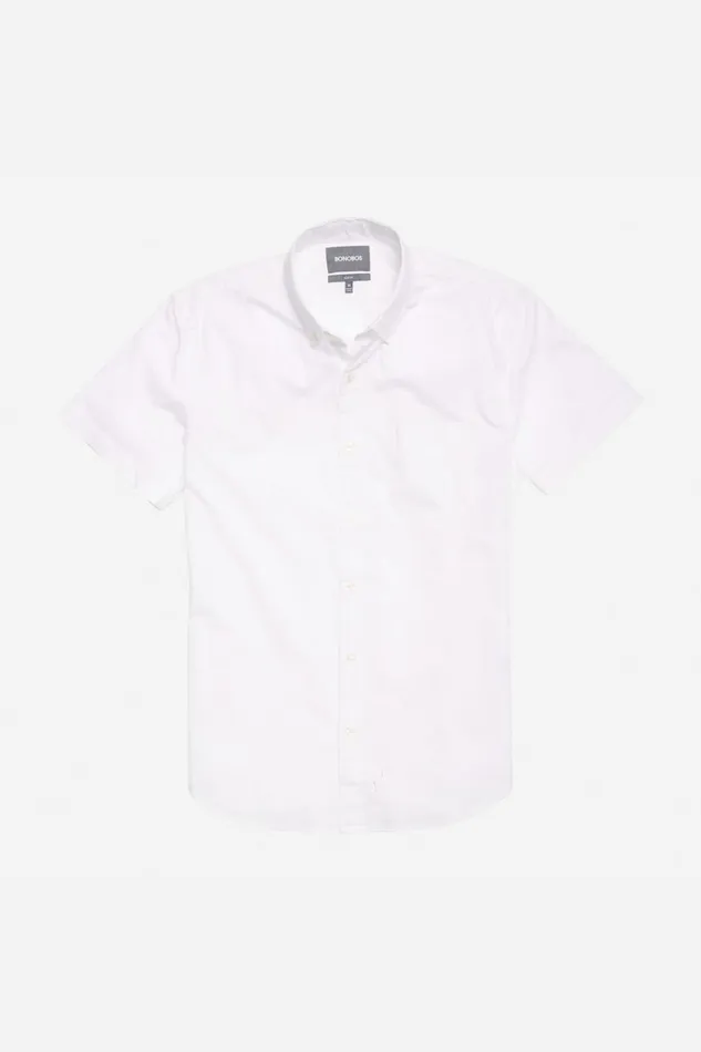 Men Riviera Short Sleeve Shirt Solid White Bonobos Short Sleeve Shirts