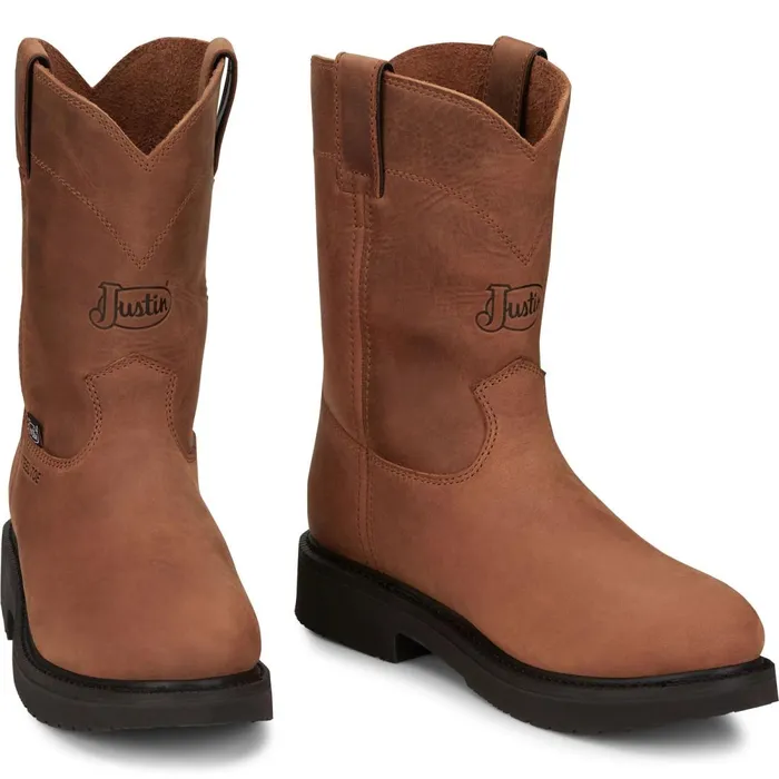 MEN RoundUp 10 Steel Toe Aged Bark Justin Boots Work