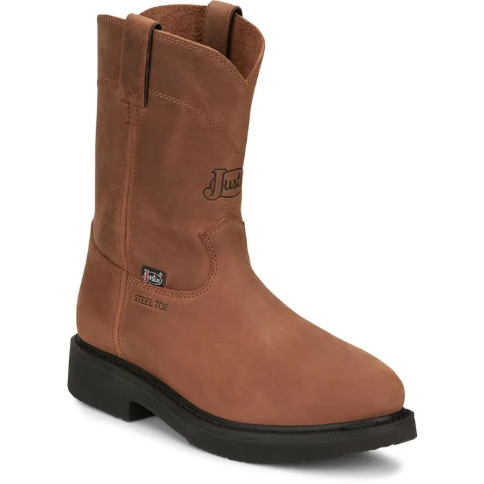 MEN RoundUp 10 Steel Toe Aged Bark Justin Boots Work