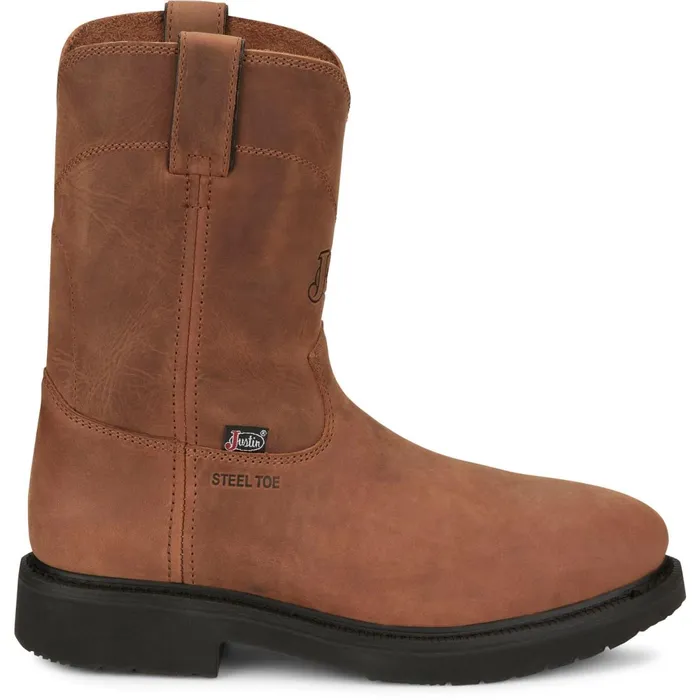 MEN RoundUp 10 Steel Toe Aged Bark Justin Boots Work