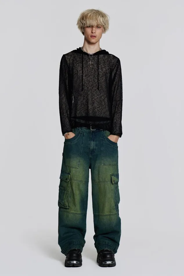 Men Sandblast Monster Cargo Jeans Jaded London Colossus Jeans