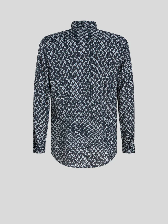 Men Shirt With Micro Paisley Print Etro Shirts