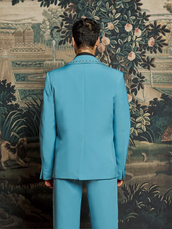 Men Sister Jane Jackets Clover Studded Blazer Cerulean Blue